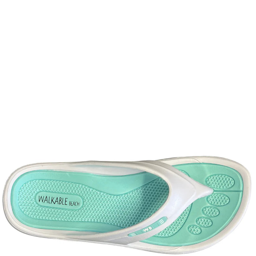Malibu Womens Jandal White/Mint